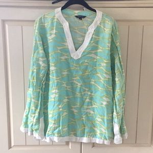 Teal & Lime Long Sleeve Blouse